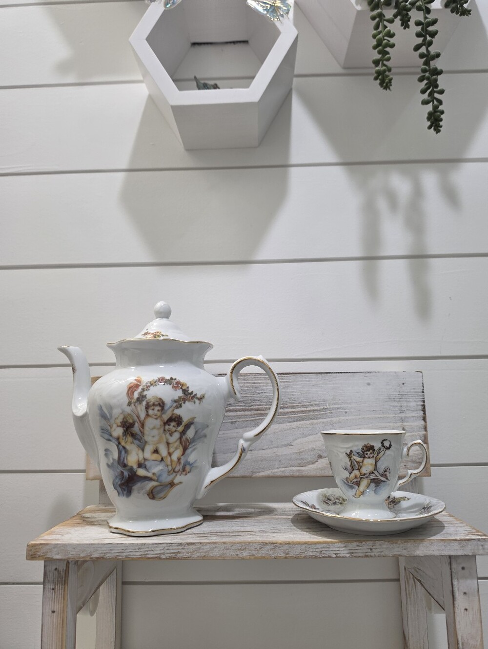 Vintage Angel Porcelain Tea Set